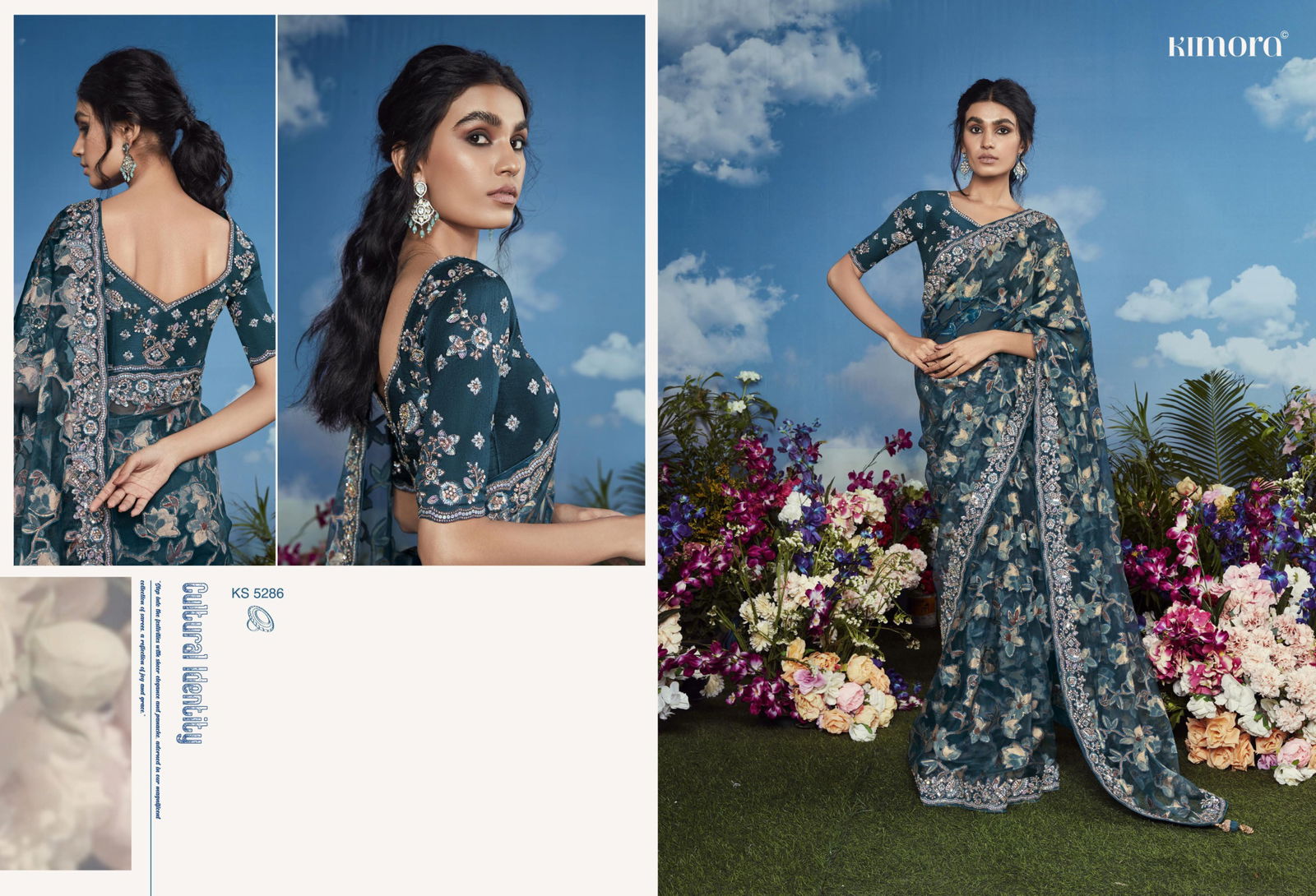 Bagicha By Kimora Brasso Designer Printed Party Wear Sarees Wholesale Shop In Surat